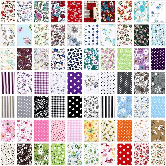 500 Pcs 4 x 4 Inch Cotton Fabric Squares Pre Cut Patchwork Quilting Fabric Bundl - Picture 4 of 5